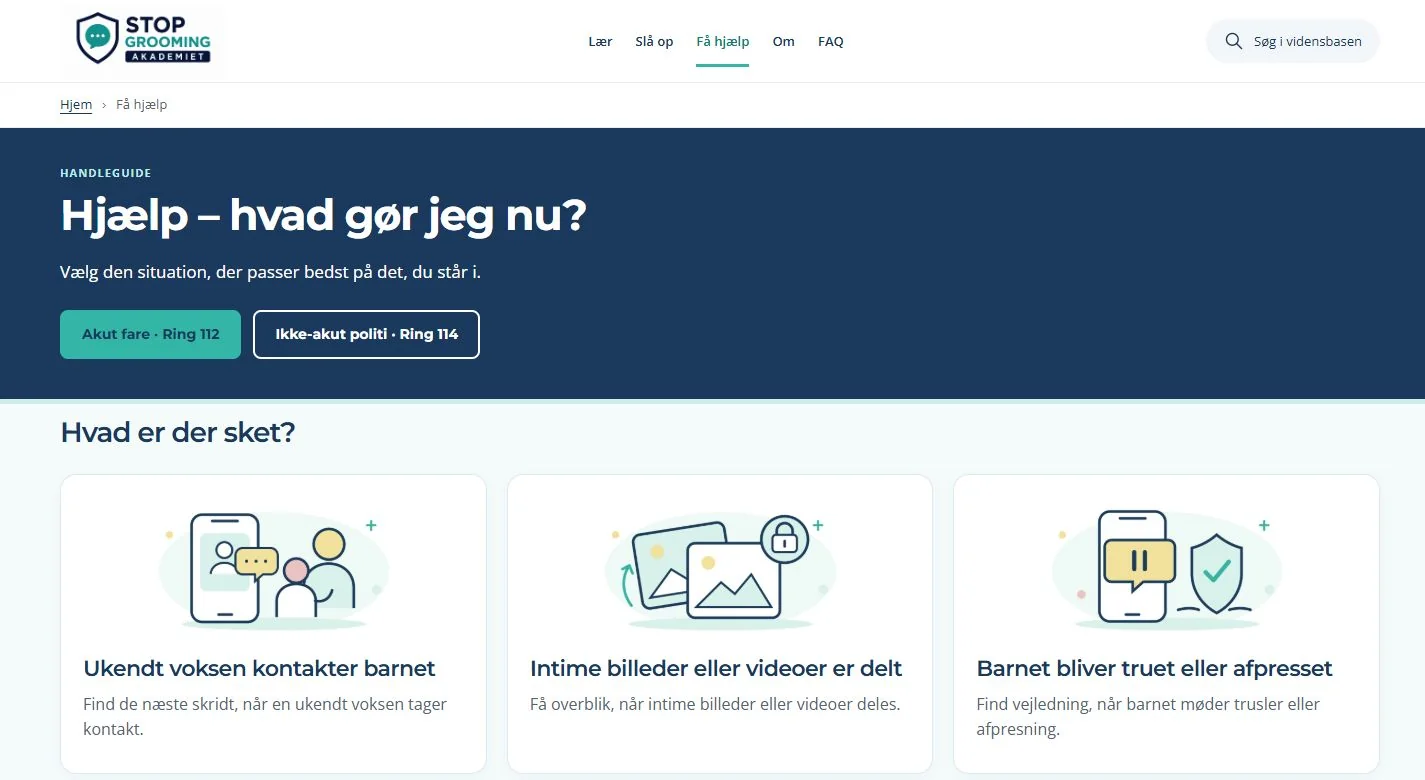 Få hjælp: vælg en konkret digital situation, og find en relevant handlevejledning.
